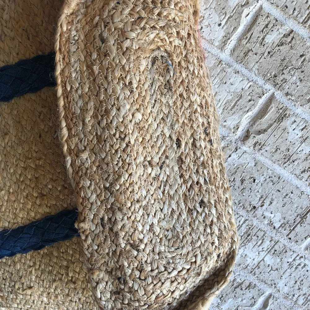 🦞Beach Icons Large Woven Jute Tote Bag 